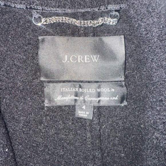 J.Crew Italian Boiled Wool Daphn Topcoat Jacket Womens Black Size 4 - Picture 4 of 5